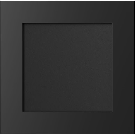 Ekena Millwork 12"W x 12"H True Fit PVC Flat Panel Shutters Sample, Black SAMPLE-TFPFPBL